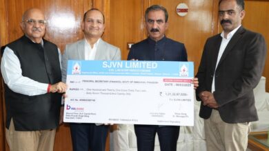 एसजेवीएन ने हिमाचल प्रदेश सरकार को वित्‍तीय वर्ष 2024-25 के लिए 121.33 करोड़ रुपए का अंतरिम लाभांश अदा किया 