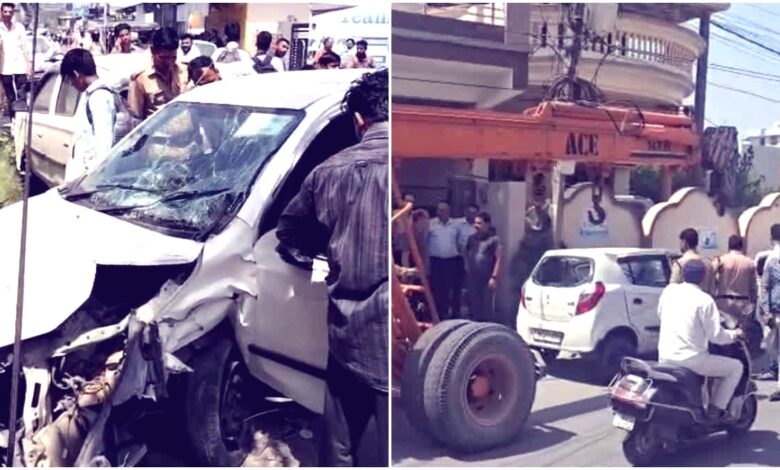 तेज रफ्तार कार ने छात्र-छात्राओं को रौंदा तेज रफ्तार कार ने छात्र-छात्राओं को रौंदा