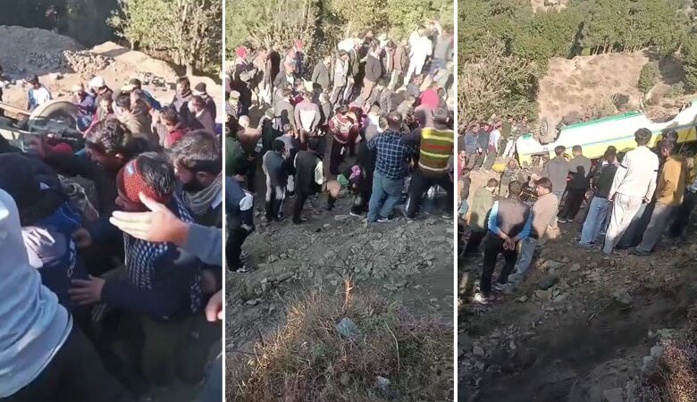 गहरी खाई में गिरी बस, 12 लोगों की मौके पर मौत, एक दर्जन से अधिक यात्री गंभीर घायल 