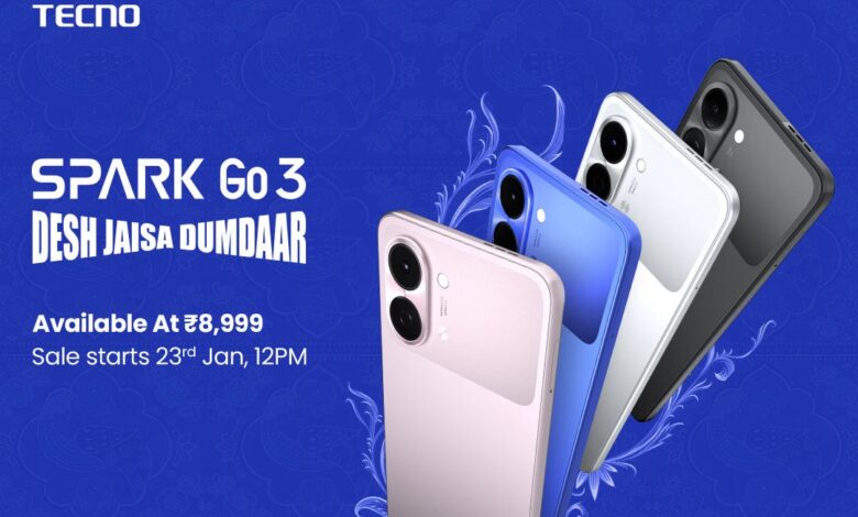 TECNO Spark Go 3 लॉन्च : रोज़मर्रा के इस्तेमाल के लिए दमदार और टिकाऊ स्मार्टफोन