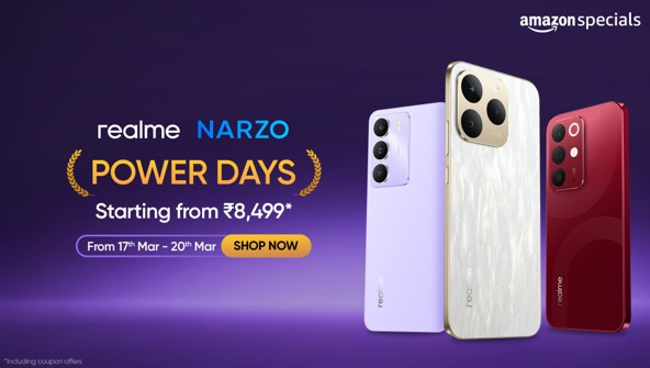 realme Amazon realme NARZO Power Days के दौरान NARZO Series पर विशेष ऑफर्स लेकर आया, शुरुआत 17 मार्च से