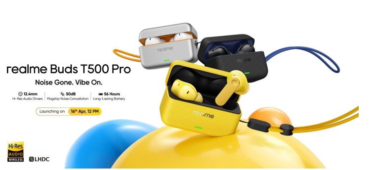 realme Buds T500 Pro 16 अप्रैल को फ्लैगशिप Hi-Res साउंड और उन्नत ANC के साथ लॉन्च होने के लिए तैयार realme Buds T500 Pro 16 अप्रैल को फ्लैगशिप Hi-Res साउंड और उन्नत ANC के साथ लॉन्च होने के लिए तैयार