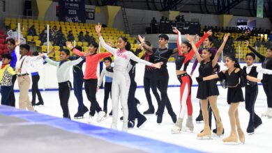 खिलाड़ियों का उत्साह बढ़ाने हिमाद्रि आइस रिंक पहुंची खेल मंत्री रेखा आर्या