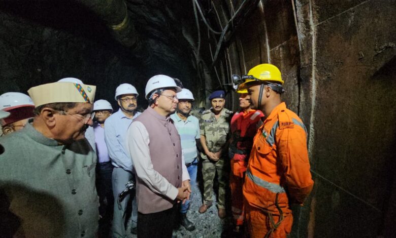 मुख्यमंत्री धामी ने टीएचडीसी टनल हादसे का किया स्थलीय निरीक्षण, रेस्क्यू अभियान का लिया जायजा