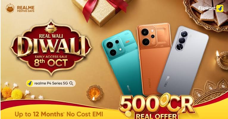 realme ने Flipkart Big Billion Days Sale के दौरान P4 Series पर शानदार डील्स के साथ ‘Real Wali Diwali’ सेलिब्रेशन को जारी रखा realme ने Flipkart Big Billion Days Sale के दौरान P4 Series पर शानदार डील्स के साथ ‘Real Wali Diwali’ सेलिब्रेशन को जारी रखा